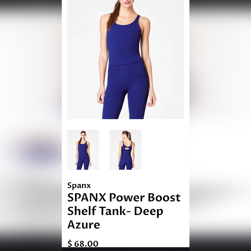Spanx power boost shelf tank - deep azure